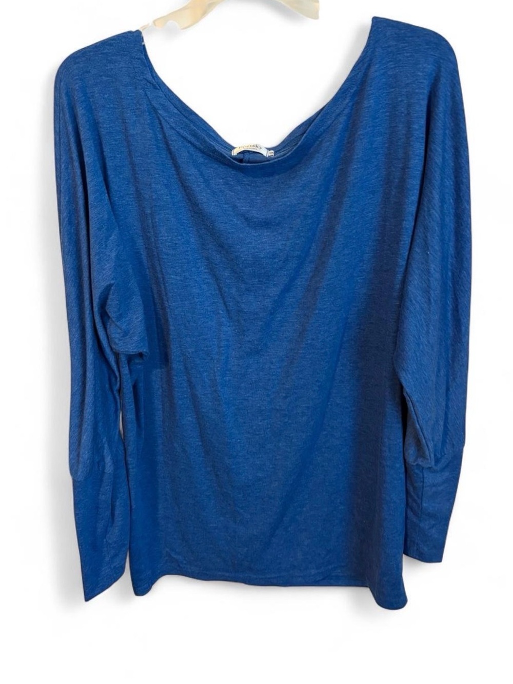 Women's Blue Long-Sleeve Boatneck Top - Picture 1 of 6
